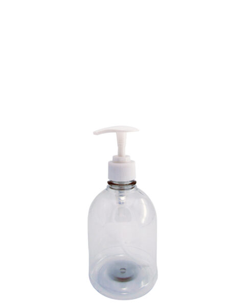 00598 ENV. 500CC JABONERO PET CRISTAL R28MM