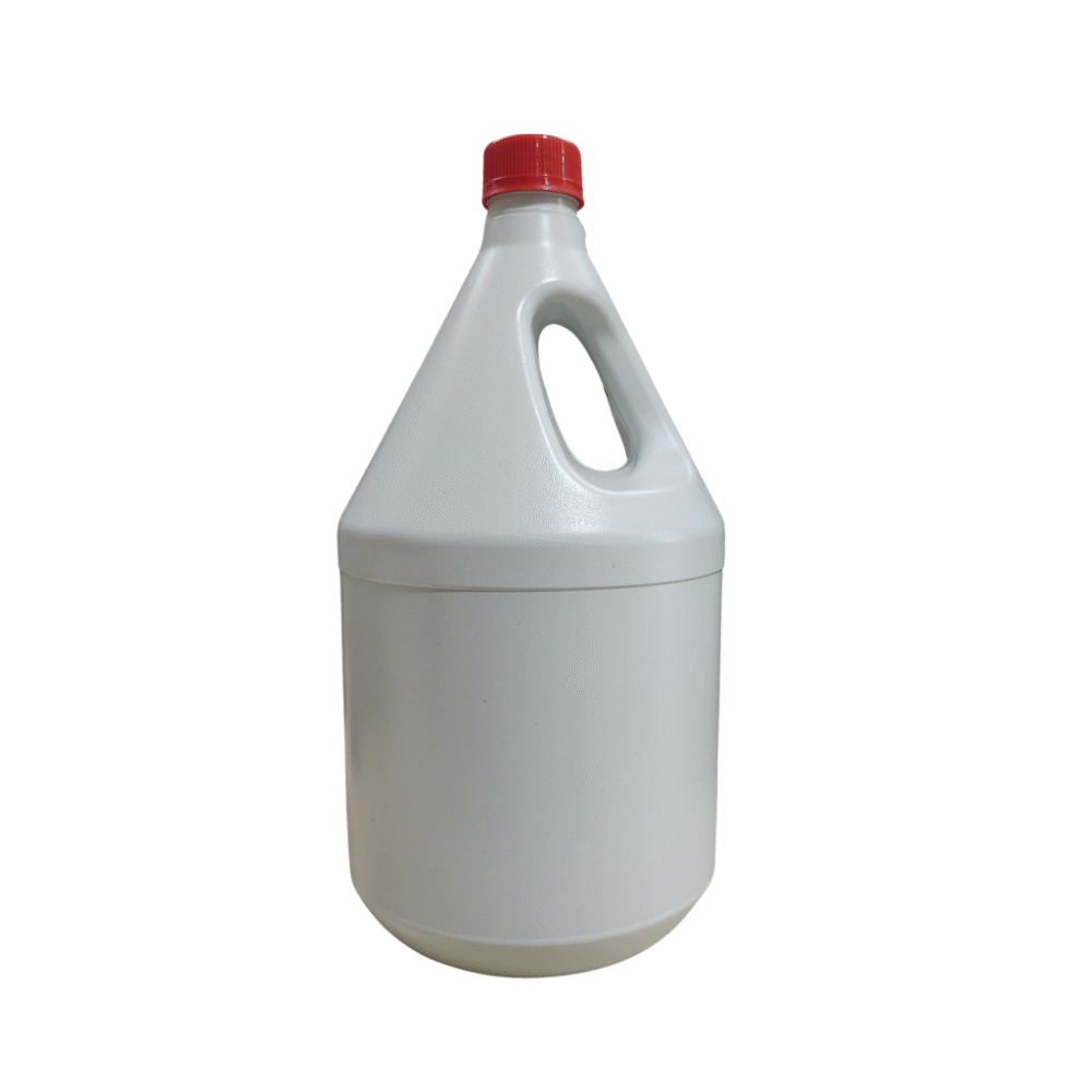 00196 ENVASE 4LT GARRAFA CILÍNDRICO PE RECUPERADO BLANCO ROSCA 38MM
