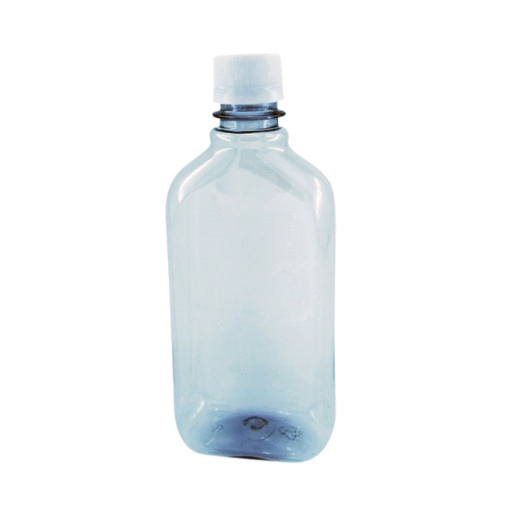 00798 ENVASE 400CC CANECA PLANA PET CRISTAL ROSCA 28MM