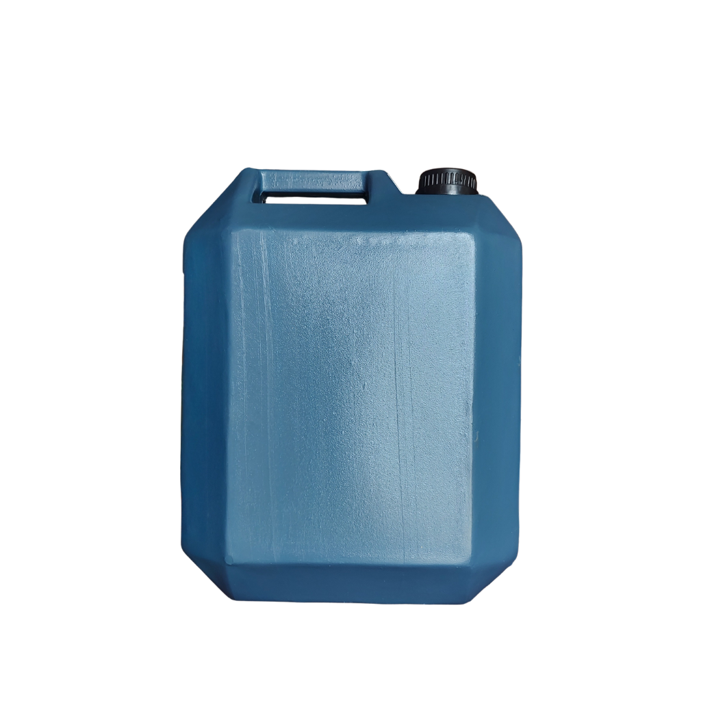 00198 ENVASE 20LT GARRAFA CUADRADA PE RECUPERADO AZUL ROSCA 50 MM