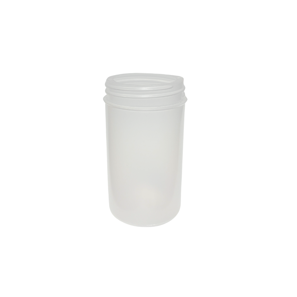 00154 ENVASE 160CC POTE CILÍNDRICO PP TRANSPARENTE ROSCA 52MM