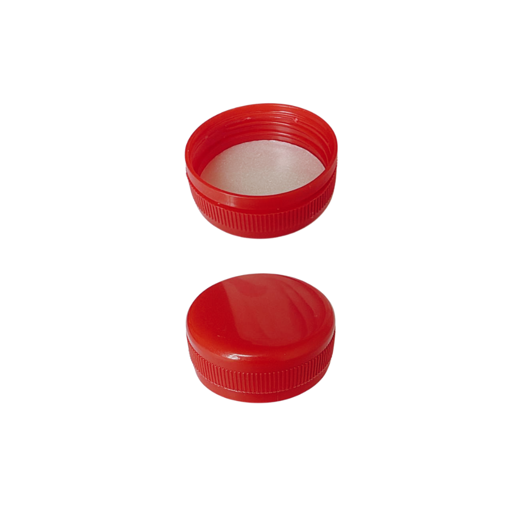 00314 TAPA 38MM YOGURT SEGURIDAD PP ROJA CON LINER