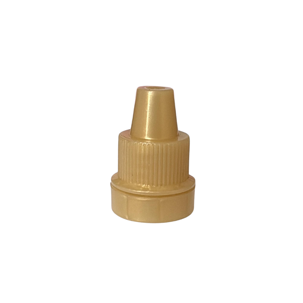 00640 TAPA 12MM GOTERO SEGURIDAD PP DORADA