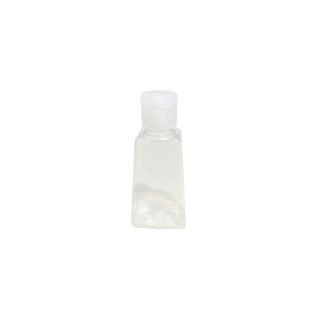 00922 ENVASE 37CC ANTIBACTERIAL CUADRADO PET CRISTAL ROSCA 18MM
